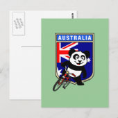 Carte Postale Panda cycliste Australie (Devant / Derrière)