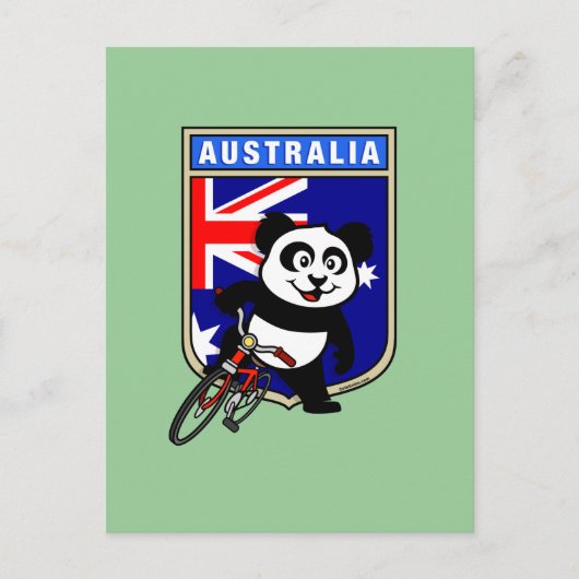 Carte Postale Panda cycliste Australie (Devant)