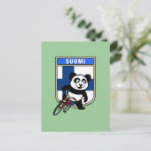 Carte Postale Panda cycliste finlandais (Debout devant)