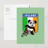 Carte Postale Panda cycliste irlandais (Devant / Derrière)