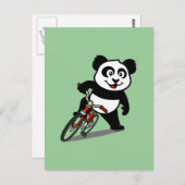 Carte Postale Panda Cycliste Mignon (Devant / Derrière)