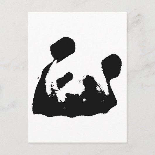Carte Postale Panda d'art noir blanc (Devant)