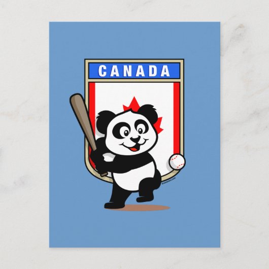Carte Postale Panda De Baseball Canada (Devant)