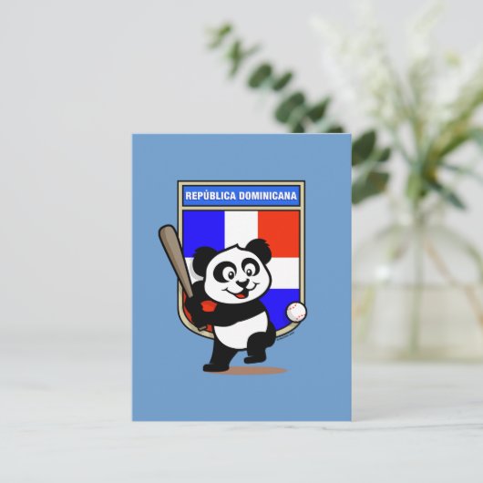Carte Postale Panda de baseball République Dominicaine (Debout devant)