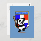 Carte Postale Panda de baseball République Dominicaine (Devant / Derrière)