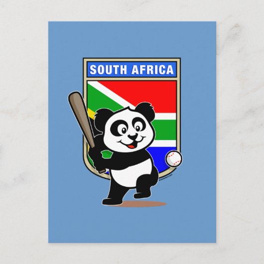 Carte Postale Panda de baseball sud-africain (Devant)