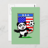 Carte Postale Panda de football américain (Devant / Derrière)