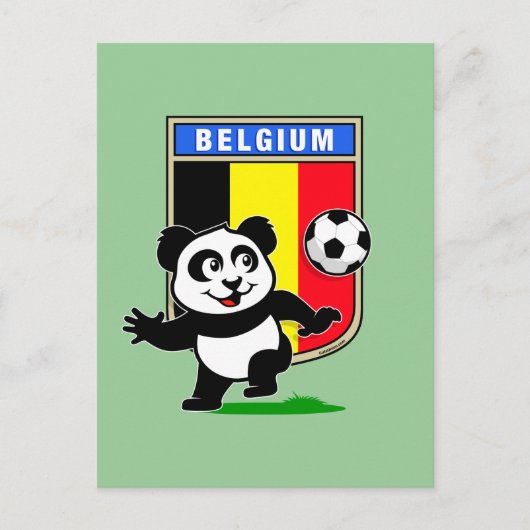 Carte Postale Panda de football de Belgique (Devant)
