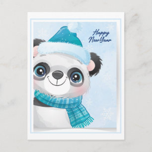 Carte Postale Panda de Noël