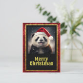 Carte Postale Panda de Noël (Debout devant)