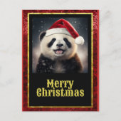 Carte Postale Panda de Noël (Devant)