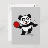 Carte Postale Panda de tennis de table (Devant / Derrière)