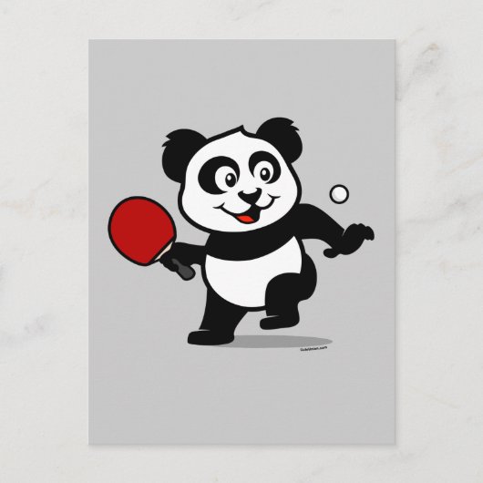 Carte Postale Panda de tennis de table (Devant)