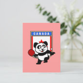 Carte Postale Panda de tennis de table Canada (Debout devant)