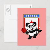 Carte Postale Panda de tennis de table Canada (Devant / Derrière)