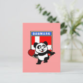 Carte Postale Panda De Tennis De Table Danemark (Debout devant)
