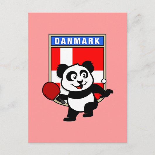 Carte Postale Panda De Tennis De Table Danemark (Devant)