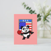 Carte Postale Panda de tennis de table USA (Debout devant)