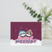 Carte Postale Panda de vacances joyeuses (Debout devant)