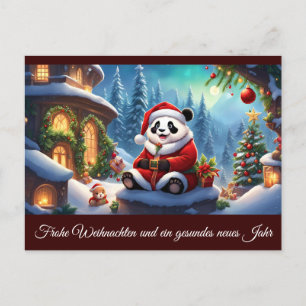 Carte Postale Panda déguisée en père Noël 2 b