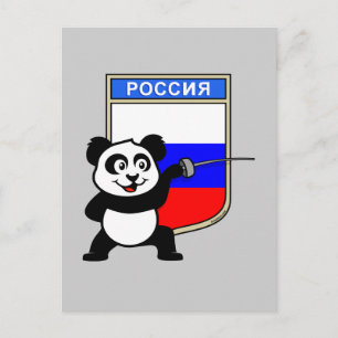 Carte Postale Panda d'escrime en Russie