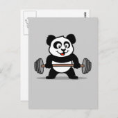 Carte Postale Panda d'haltérophilie (Devant / Derrière)