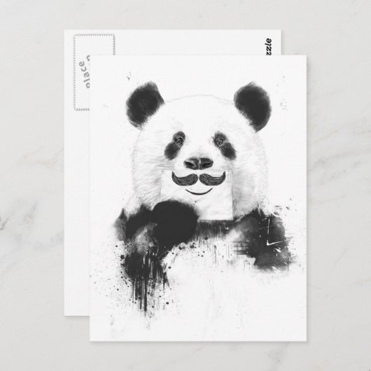 Carte Postale Panda drôle (Devant / Derrière)