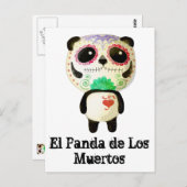 Carte Postale Panda du Jour des morts (Devant / Derrière)