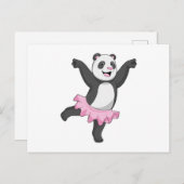 Carte Postale Panda en Ballerine au Ballet (Devant / Derrière)