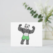 Carte Postale Panda en Bodybuilder au Bodybuilding (Debout devant)