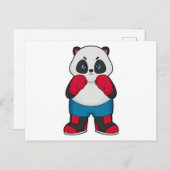 Carte Postale Panda en boxeur avec gants de boxe (Devant / Derrière)
