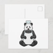 Carte Postale Panda en chef avec chapeau de cuisine (Devant / Derrière)