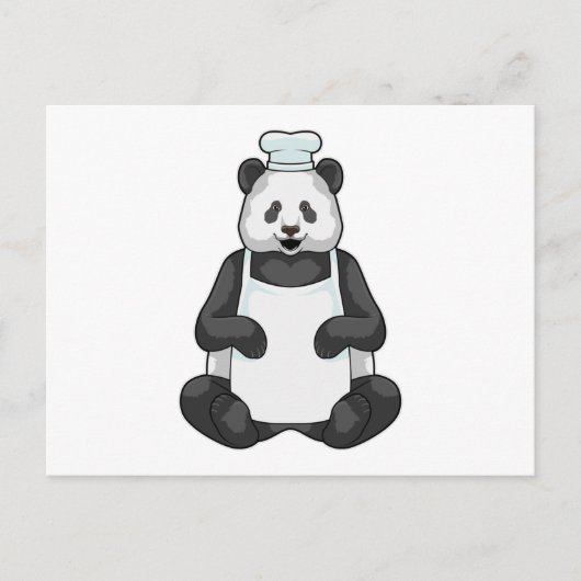 Carte Postale Panda en chef avec chapeau de cuisine (Devant)