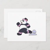 Carte Postale Panda en coureur à la course (Devant / Derrière)