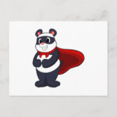Carte Postale Panda en héros avec masque et cape (Devant)