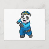 Carte Postale Panda en policier avec chapeau de policier (Devant)