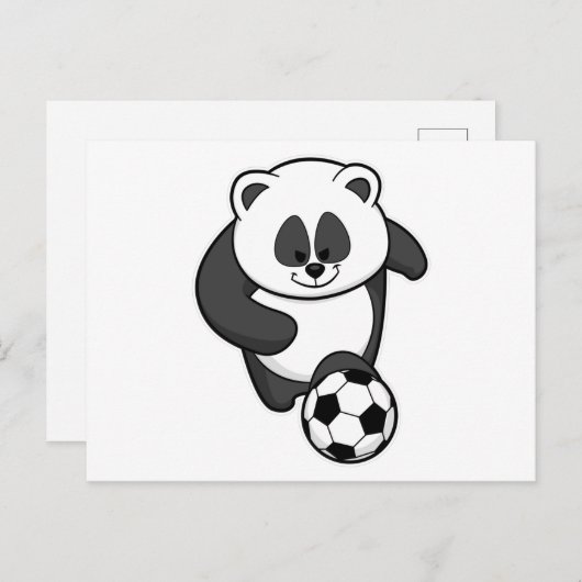 Carte Postale Panda en tant que joueur de football (Devant / Derrière)