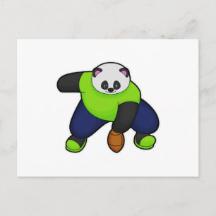 Carte Postale Panda en tant que joueur de football avec ballon d