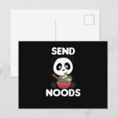 Carte Postale Panda Envoyer Noods Ramen Cute Kawaii Noodle (Devant / Derrière)