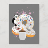 Carte Postale Panda et beignets blancs (Devant)