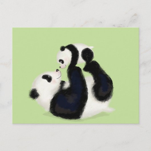 Carte postale Panda et petit (Devant)