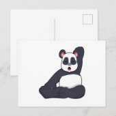 Carte Postale Panda faisant des exercices de yoga (Devant / Derrière)