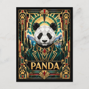 Carte Postale Panda, faune Art déco