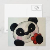Carte Postale Panda Fleur (Devant / Derrière)