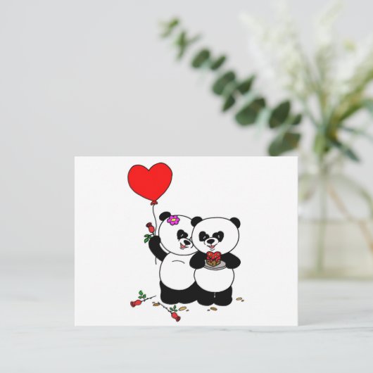 Carte Postale Panda forever love (Debout devant)