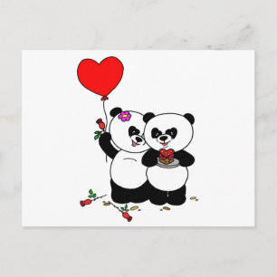 Carte Postale Panda forever love