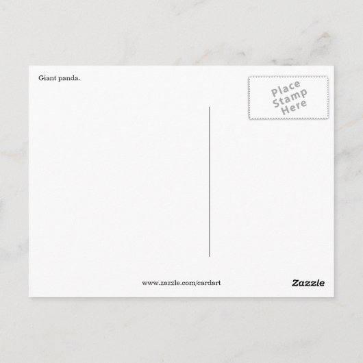 Carte Postale panda géant (Dos)