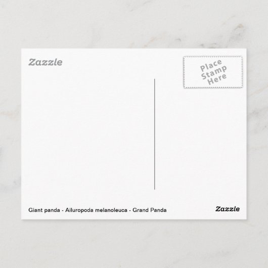 Carte Postale Panda géant mangeant du bambou (Dos)