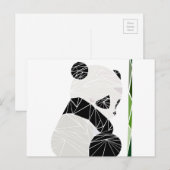 Carte Postale Panda géométrique triste (Devant / Derrière)