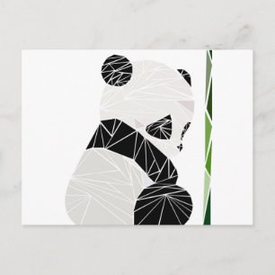 Carte Postale Panda géométrique triste